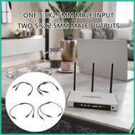CRE DC5521 5525 to Double DC5521 5525 Splitter Cord 1xMale to 2xMale Power Adapter Cable Wire for LE