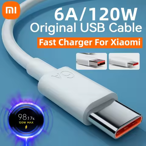Original 120W USB Turbo Fast Charging Cable For Xiaomi mi 15 14 13 12 11 6A 67W Type C Cable Redmi N