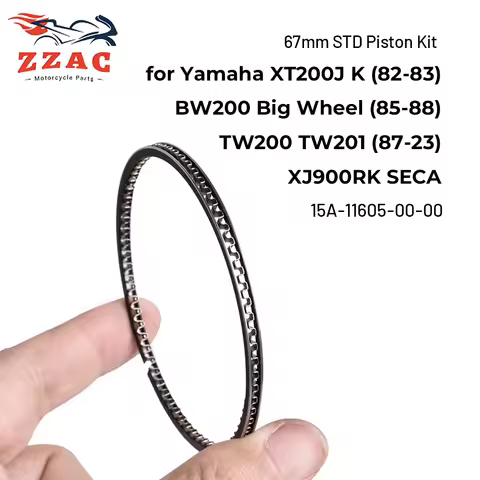 67mm STD Piston Rings 15A-11605-00-00 for Yamaha XT200J K (82-83) BW200 Big Wheel (85-88) TW200 TW20