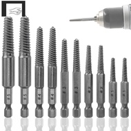Screw Extractor Set,10 Pcs Screw Extractor,1/4inch Hex Shank Broken Screw Extractor,Screw Remover & 