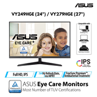 ASUS VY279HGE VY249HGE Eye Care Gaming Monitor - 24"/27" Full HD, IPS, 144Hz, SmoothMotion, 1ms, Freesync Premium, Eye Care Plus, Blue Light Filter, Flicker Free, Antibacterial Treatment