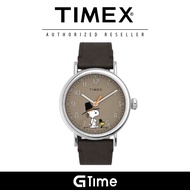 [Official Warranty] Timex TMTW2U86100UJ Men's Timex X Snoopy Thanksgiving Leather Watch