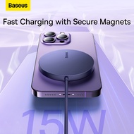 Baseus 15W Mini Magnetic Wireless Charger For Phone Magsafe Super Mini Fast Charger with Type-C Cabl