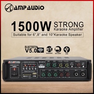 1500W Karaoke Amplifier Ampaudio AV2212 Bluetooth Stereo Amplifier Wireless Audio Home Karaoke Power Amplifier USB