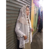 / wedding veil white ijab veil