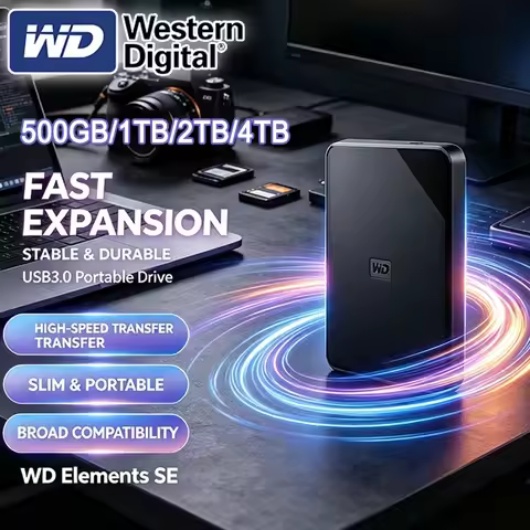 Western Digital Portable HDD WD Elements Series USB3.0 External Hard Disk 1TB 2TB 4TB 2.5 Inch Mobil