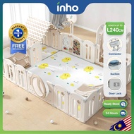 INHO Safety Baby Playpen Kids Fence Kids Foldable Gaming Fence Game Activity Center with Swing Slide