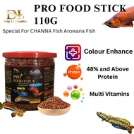 DL+ Pro Fish Growth Sticks 110g - Color Enhancing & Nutrient-Rich Pellets for Channa & Arowana