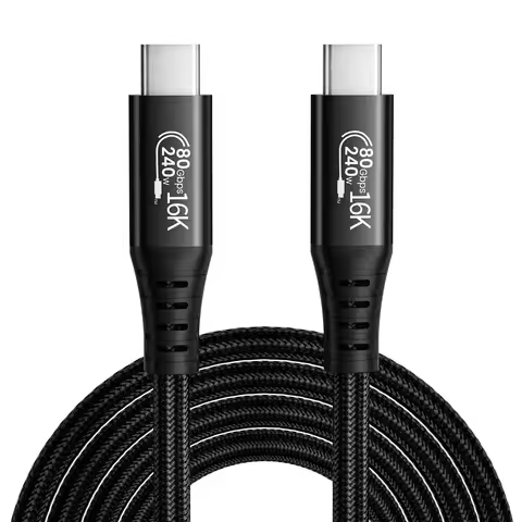 240W USB C to USB C Cable USB4 80Gbps High Speed PD3.1 16K Dual 8K Display Compatible with Thunderbo