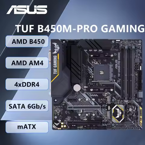 ASUS TUF B450M-PRO GAMING AMD B450 AM4 Motherboard Support Ryzen 5 5600X/5600 7 5800X3D 5 3600 9 590