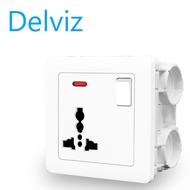 Delviz(international brand)(UK/EU/US socket) universal wall power socket 13A with switch control.3-h