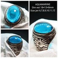 AQUAMARINE CRYSTAL GEMSTONE RING