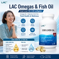 improve vision immune bone heart brain health LAC Omegas & Fish Oil Liver Oil 120