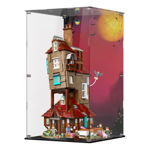Luxury 76437 House Building Blocks Display Box - Transparent Acrylic Dust Cover - Screw Installation