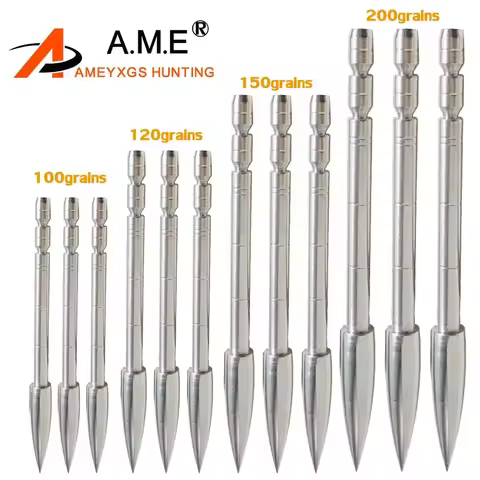 50pcs Arrowheads 100/120/150/200 Grains for ID 4.2mm Arrow Shaft Point Carbon Steel Target Aroow Tip