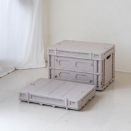 可側開摺疊箱-卡其 換季收納(2入) 摺疊收納箱