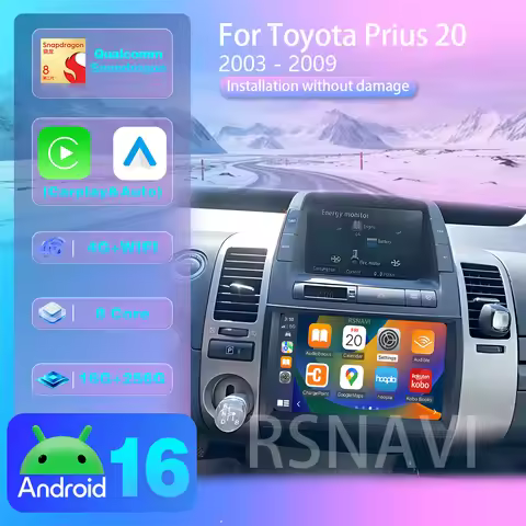 Android 16 For Toyota Prius 20 2002 - 2009 Carplay Car Radio GPS Player Multimedia Qualcomm Screen P