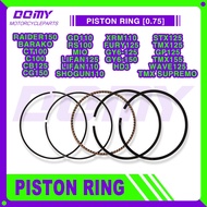 PISTON RING 0.75 MOTORCYCLE FOR TMX155/WAVE125/BARAKO/XRM110/RS100/TMX/HD3/FURY125/LIFAN125/110/GY6
