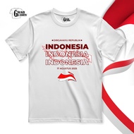 MERAH August 17th clothes Combed 24s 20s August clothes red and white August couple family 17th t-sh