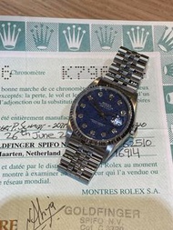 Rolex 16234 SS Datejust Sodalite Dial with Paper