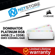 CORSAIR DOMINATOR PLATINUM RGB 64GB (2 x 32GB) DDR5 5200MHz RAM - CMT64GX5M2B5200C40W