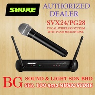 [ SHURE AUTHORIZED DEALER ] SHURE SVX24/PG28 WIRELESS  VOCAL SYSTEM WITH PG28 HANDHELD MICROPHONE BLX24 PG28