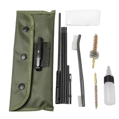1-2Sets Rifle Cleaning Brush Kit for a .22 cal Brush, a .22 cal chamber Brush Nylon Pouch Pistol Cle