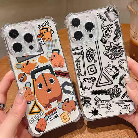 Chainsaw Man Anime Anti Fall Clear Phone Case For Xiaomi Redmi 14C 13C 12C K50 K40 Note 14 13 12 11 