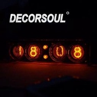 DS北歐家飾§LOFT工業風 手工真空管桌鐘 座鐘 Nixie Clock 蘇聯老物檯鐘螢光管霓虹燈擺飾時鐘禮物非LED