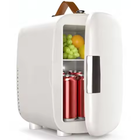 Cosmetic Fridge, Portable Mini Fridge for Skincare Food Drinks, 4L/6 Can Electric Plug In Cooler and