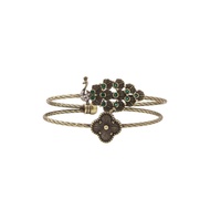 Antique Retro Creative Brass Bracelet Open Bracelet, Brass Lucky Peacock Sliding Bracelet Retro Doub