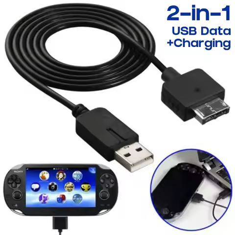 2 in 1 PSV1000 USB Data Cable, Charing Cable, PS VITA USB Transfer Data Sync Charger Cable For Psv10