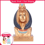 Henye Egyptian Queen Head Statue Natural Resin Gift Pharaoh Figurine Decor YEK