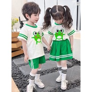 Set Kostum Kartun Kanak-Kanak Pakaian Persembahan Katak Kecil Tadika Katak Melompat Kecil Berudu Kec