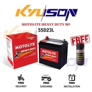 55D23L Motolite Heavy Duty MF Car Battery Bateri Kereta *with Free Gift* | Exora Inspira Vellfire Al