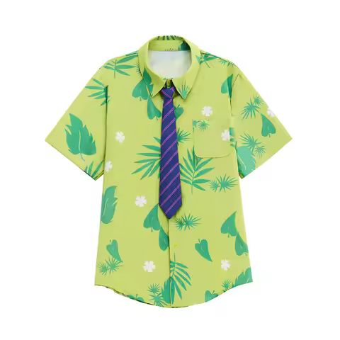 Nick Wilde Cosplay Costume Anime Movie Zootopia Cosplay Summer Green Shirt Tie Suits Halloween Carni