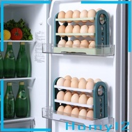 [HOMYL2] Fridge Egg Holder Egg Container Flip Large Capacity 3 Tier Egg Tray Egg Storage Box for Refrigerator Side Door Shelf