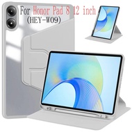 Case Honor Pad 8 Case with Pencil Holder 360 Rotating Acrylic Clear Back Book Stand Cover For Honor 