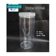 1000ml Plastic Jar 1L Jar/ 1300ml Jar/ 1000ml Thick JarToples PET with Lid BENING