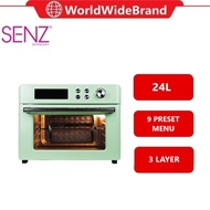 SENZ Air Fryer Oven (24L) Dual Way Heating 3 Layers Baking Position LED Display Knob Control SZ-AFO2
