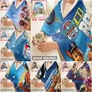 PAW Patrol  Flannel Snap-button Blanket, Multi-functional Flannel Shawl, Wearable for Office Use, Ou