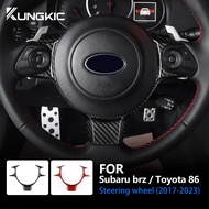 KUNGKIC Real Carbon Fiber For Subaru BRZ Toyota GR86 GT86 Steering Wheel Chin Decorative Frame Stick
