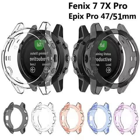 Protective Case For Garmin Fenix 7 7S 7X Pro Solar 6 6S 6X Pro TPU Transparent Protector Smart Watch