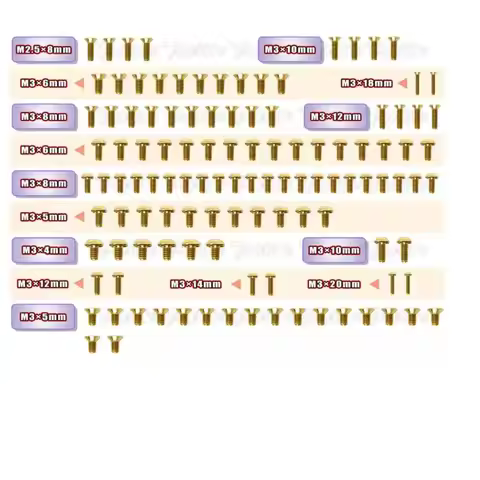 Original T works GSS-X4 Gold Plated Steel Screw Set 115pcs. ( For Xray X4 ) Professional Rc part