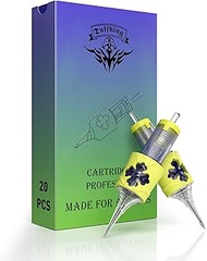 TUFFKING Professional Tattoo Needles Cartridge 20Pcs Assorted Finger Ledge Tattoos Needle #12 Standa