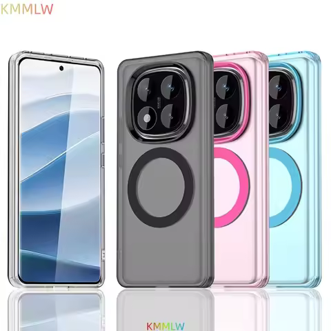 Magnetic Wireless Charging Case For Redmi Note 14 Pro Note14 Pro + Note14 5G 4G Cover Candy Colors T