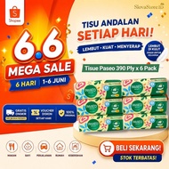 6.6 [Pack of 6] Paseo Smart 3-Ply Tissue | 390 Ply x 6 Pack - Soft, Strong, Hygienic