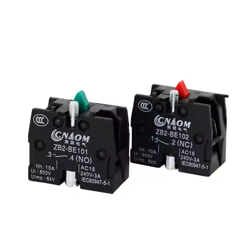 XB2 Push Button Switch Contact Block ZB2-BE101 ZB2-BE102 Normally Open Normally Close Silver/Copper 