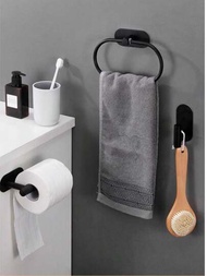 1套不銹鋼毛巾環、衛生紙架、毛巾架、衣架套裝,適用於浴室,304不銹鋼