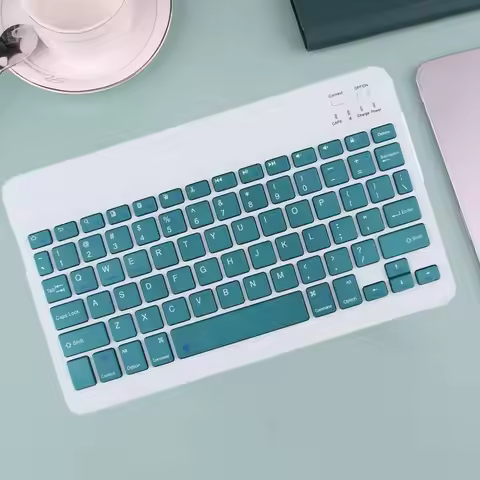 10 Inch Bluetooth Keyboard Rechargeable Slim Design Wireless Keyboard Mini Lightweight Portable Keyb